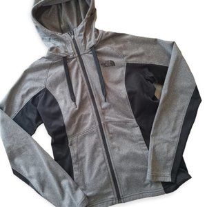 The North Face womens grey black full zip hoodie light jacket small